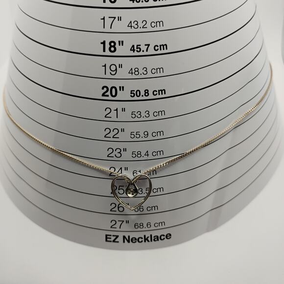 Diamond Heart Pendant in Sterling Silver on 24-inch Chain - Picture 3 of 4